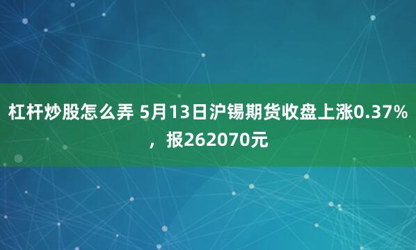 杠杆炒股怎么弄 5月13日沪锡期货收盘上涨0.37%，报262070元