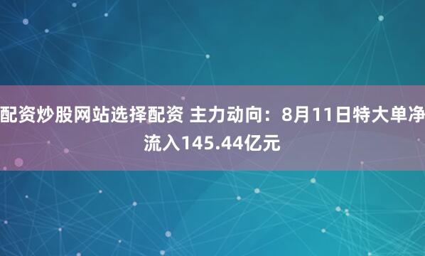 配资炒股网站选择配资 主力动向：8月11日特大单净流入145.44亿元