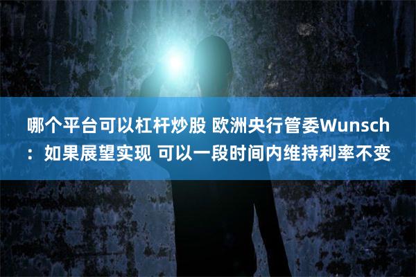 哪个平台可以杠杆炒股 欧洲央行管委Wunsch：如果展望实现 可以一段时间内维持利率不变
